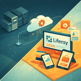 Diagrama de arquitectura de Liferay como capa de orquestación para sistemas heredados.