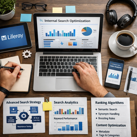 Configuración estratégica de motores de búsqueda en Liferay DXP.