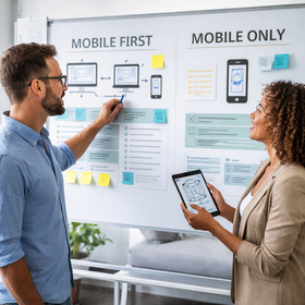 Comparativa de arquitecturas Mobile First y Mobile Only para líderes de producto.