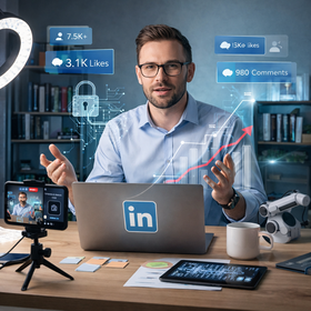 Infografía sobre pilares de autoridad en marketing de influencia en LinkedIn para empresas Tech.