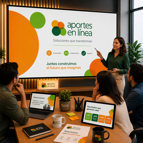 Interfaz de portal transaccional corporativo con navegación vertical.