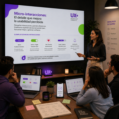 Importancia de las micro-interacciones en la usabilidad percibida de interfaces móviles.