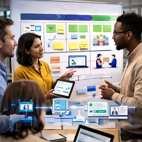 Diagrama de Service Design y flujo de procesos omnicanal.