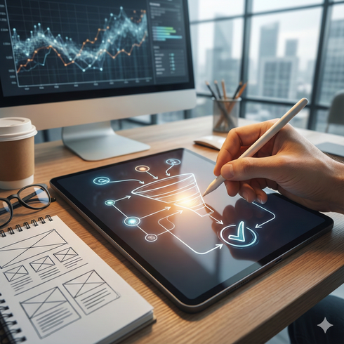 Diagrama de flujo de optimización de conversión UX