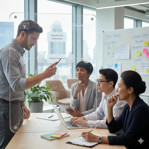 Estrategia de transformación de publicidad intrusiva a marketing de utilidad y valor.