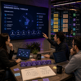 Diagrama de arquitectura de microservicios con Liferay DXP y API Gateway.