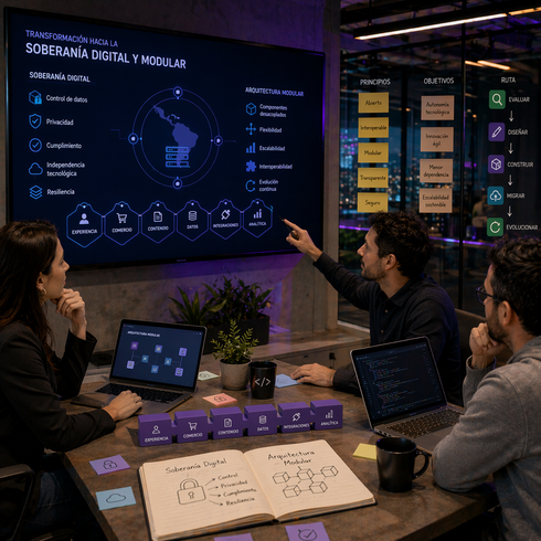 Diagrama de arquitectura de microservicios con Liferay DXP y API Gateway.